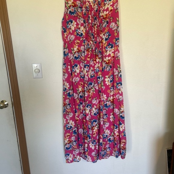 Koret pink floral Button-down Large summer dress size - Picture 3 of 10